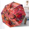 1pc Butterfly Floral Automatic Folding Umbrella, 8-Rib Durable Iron Frame, Compact Travel Umbrella for Women & Men 082