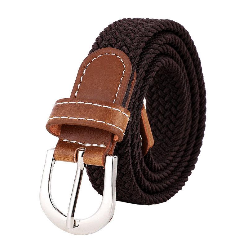 5 Colors Men's Ladies Canvas Fabric Belt Traditional Buckle Elastic Belt 100CM Long Elastic Fashion Belt