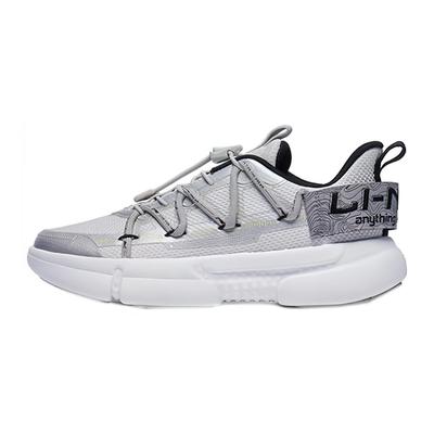 Li Ning Kids Sports Lifestyle Series Comfortable Non-Slip Wear-Resistant Low-Top Running Shoes Kids Sneaker Gray YKCT106-7