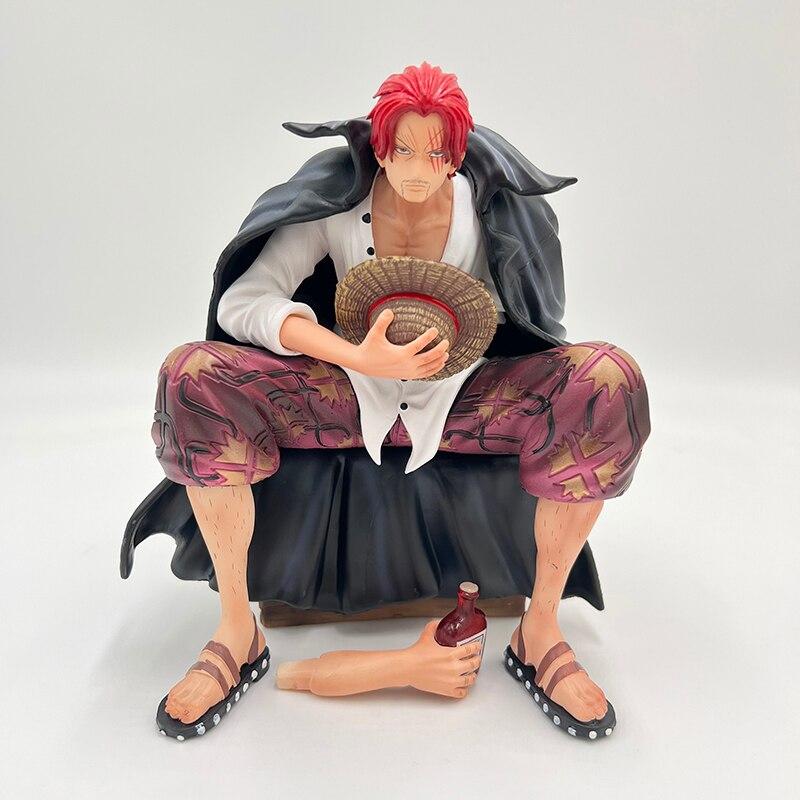 18cm One Piece Shanks Anime Figure Four Emperors Red Haired Shanks Action Figure Adult Collectible Model Doll Toys Gift