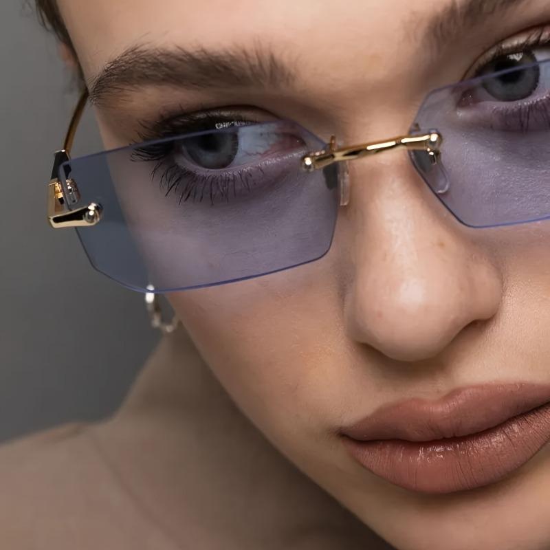 1pc Y2K Geometric Frameless Glasses Modern Chic Design Women Fashion Accessory Trendy Style