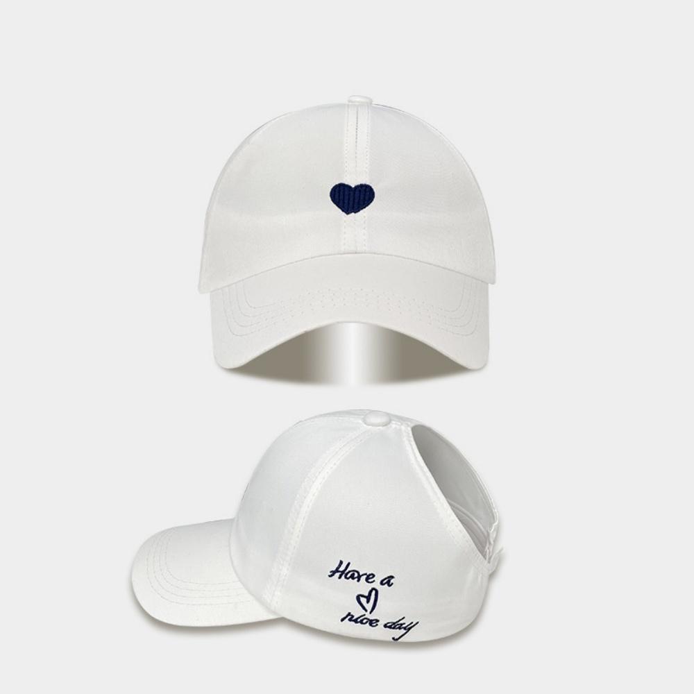 Sun Hat For Women Embroidered Baseball Cap Love Heart Design Cap Fashionable Hollow Top Baseball Cap For Weekend Outings