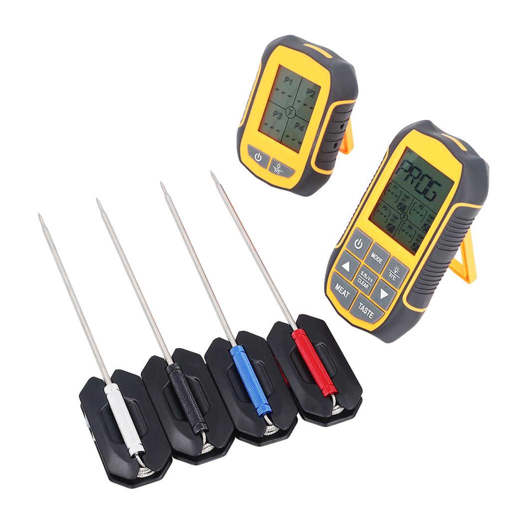 Digital Cooking BBQ Thermometer ABS Wireless Oven Food Smoker Thermometer with 4 Probes