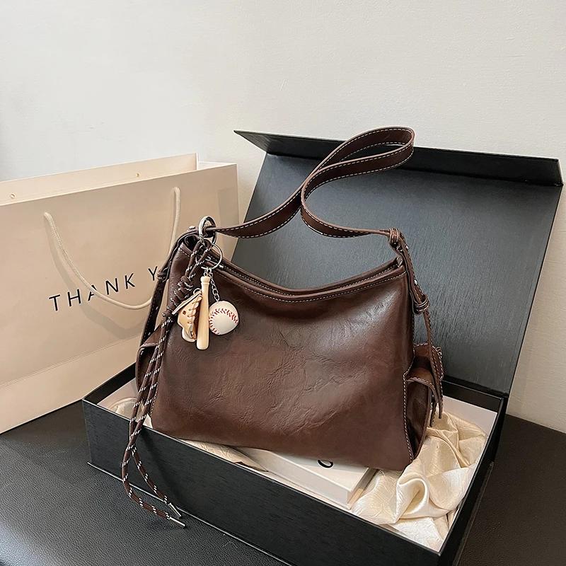 Luxury Feminine Shoulder Hobo Bags Versatile Crossbody High Quality PU Commuting Simple Fashionable New Style