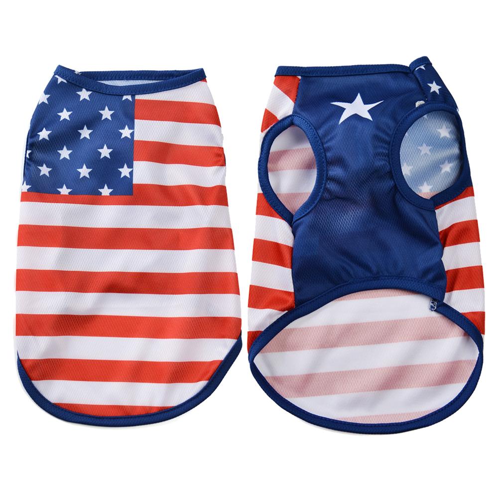 Summer Pet Dog Clothes For Small Medium Dogs Cat Independence Day T-shirt Puppy Vest Costume Chihuahua Yorkie Holiday Outfits