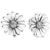 Original  Sterling Tone Pave Daisy Women Clusters Flower Statemen Poetic Blooms Stud Ear Studs Souvenir Present Popular Diy JewelryFlower