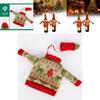 Knit Sweaters Wine Bottle Set For Christmas Atmosphere Decoration In Dining Room