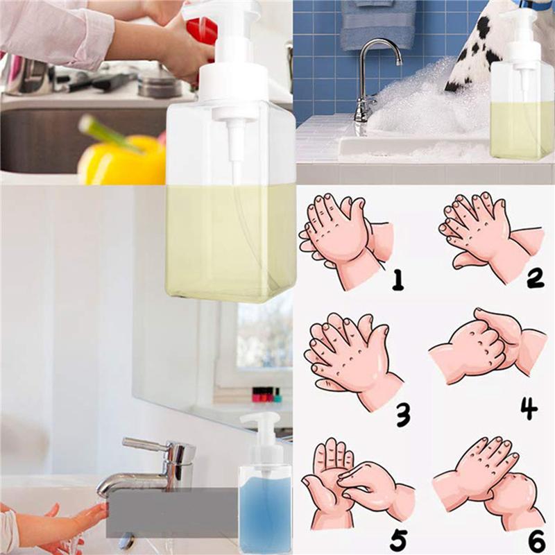 

Fresh 6 Pack Foaming Soap Dispenser 15Oz Refillable Foam Liquid Hand Soap Empty Plastic Pump Bottle Container - Clear 450Ml чистый
