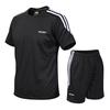 Fashion Men Sets Summer Suit Fitness Quick-drying Short-Sleeved Tracksuit Solid Sportswear Two-piece