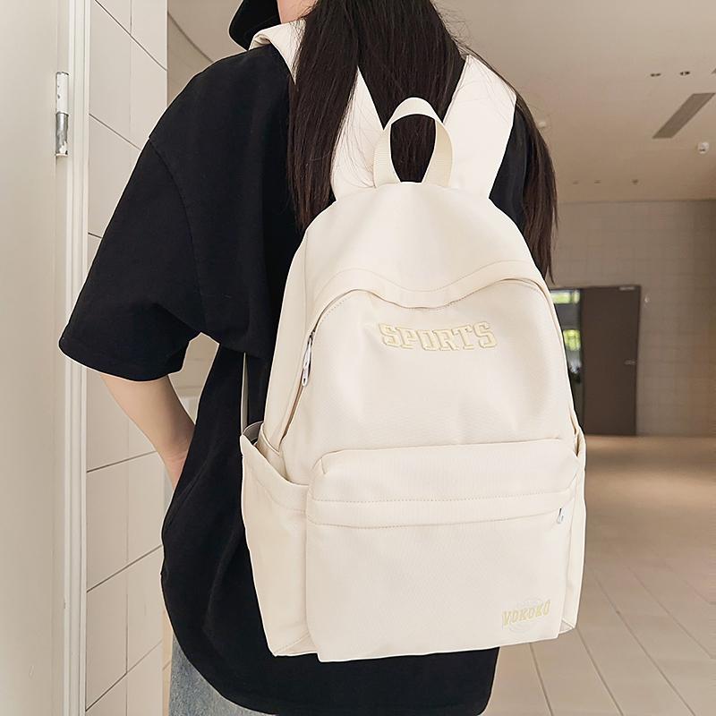 Middle School Student Schoolbag Women's Large Capacity Backpack Letter Print Men Outdoor Backpack