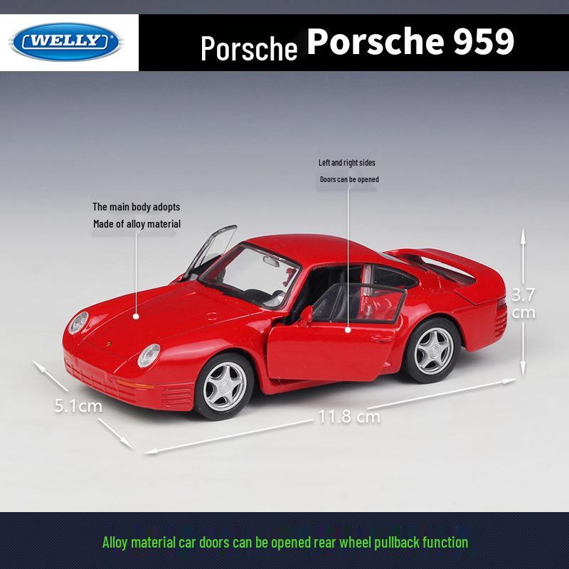 WELLY Porsche 959 1:36 Scale Alloy Pull-Back Car Model