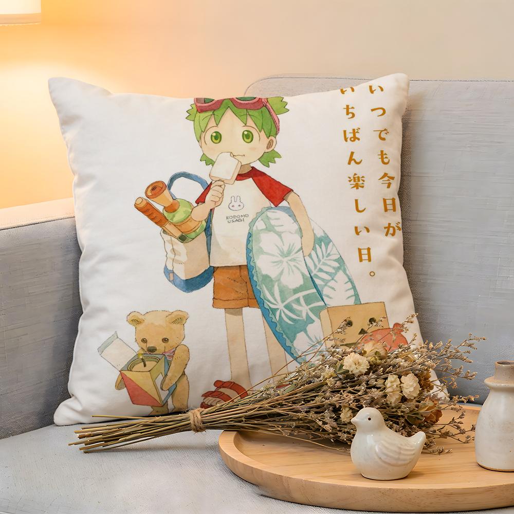 Cushion Cover Linen SkinFriendly Soft Decorative Case For Sofa Home Decor Healing Anime Cute YYotsubatSo Pillow cover