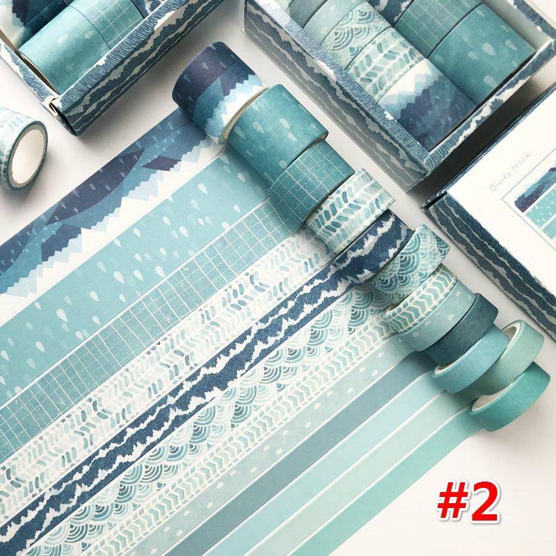 8 stiler DIY Dekorativ Scrapbooking Maskeringstape Selvklebende etikettklistremerker Tape Blomsterblader Washi Tape 12 ruller/sett