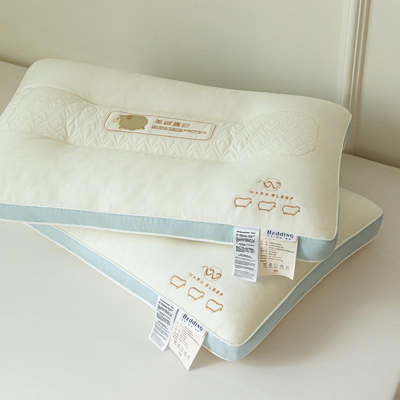 

Подушка для шеи из кашемирового протеина, одинарная, высокоэластичная, не сминающаяся, эргономичная, разделенная на секции подушка для шеи 48×74cm