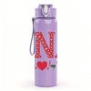 1PC CNA Heart EKG Color Letter 750ml Color Plastic Sports Water Bottle Leakproof Flip Straw Lid Suitable for Sports Office Home Use