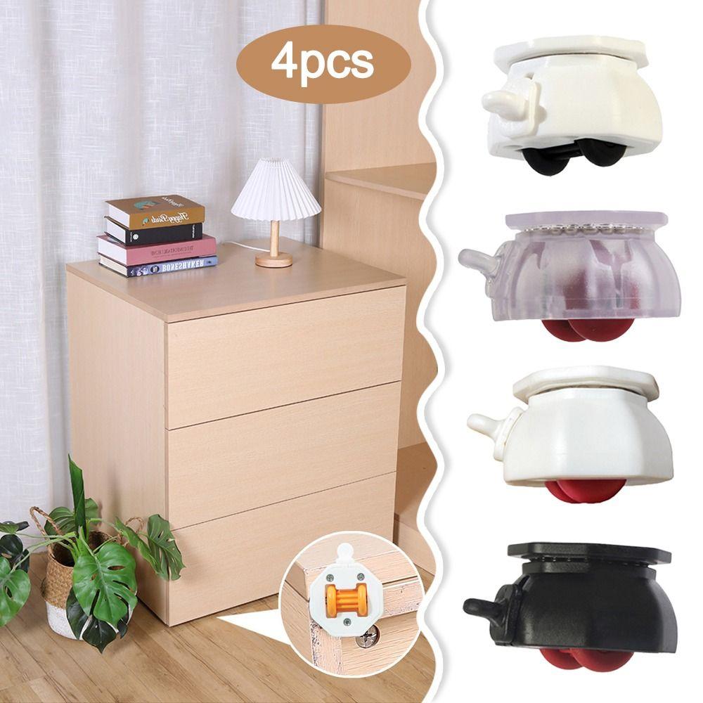 4PCS Furniture Casters Wheels with Brake Mute Wear-resistant Universal Wheel Stablize Self Adhesive Pulley Base
