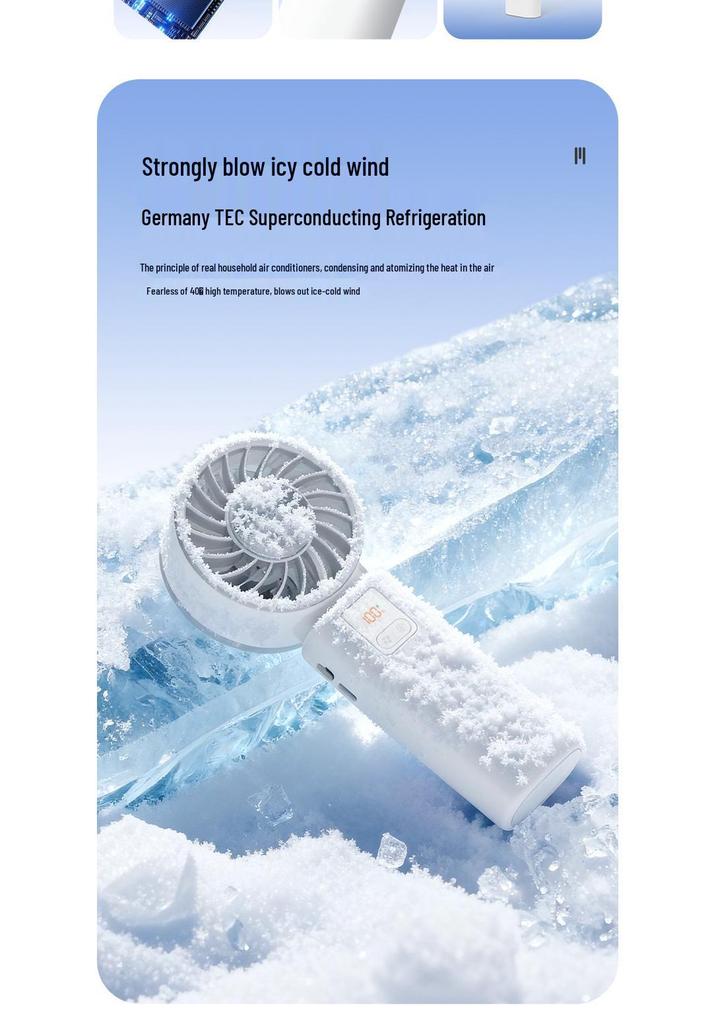 26 New Folding Handheld Fan with Cold Compress, HD Display, & 100 Levels of Speed