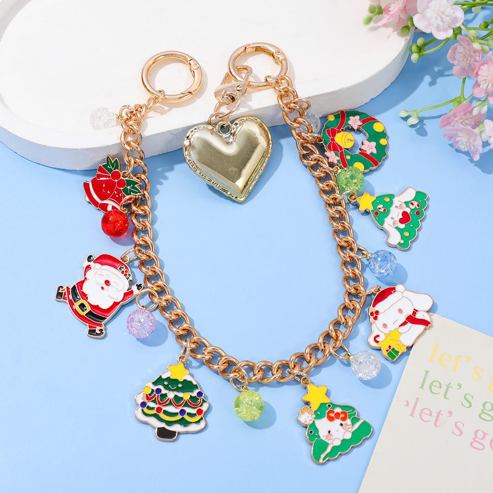 Sanrio Hello Kitty Christmas Pendant Bag Chain Zinc Alloy Charm For Women And Men