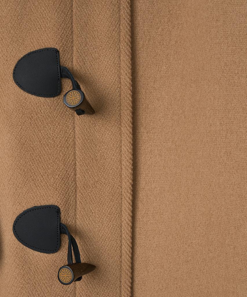 Montgomery Classic Herringbone Duffle Coat With Horn - Camel