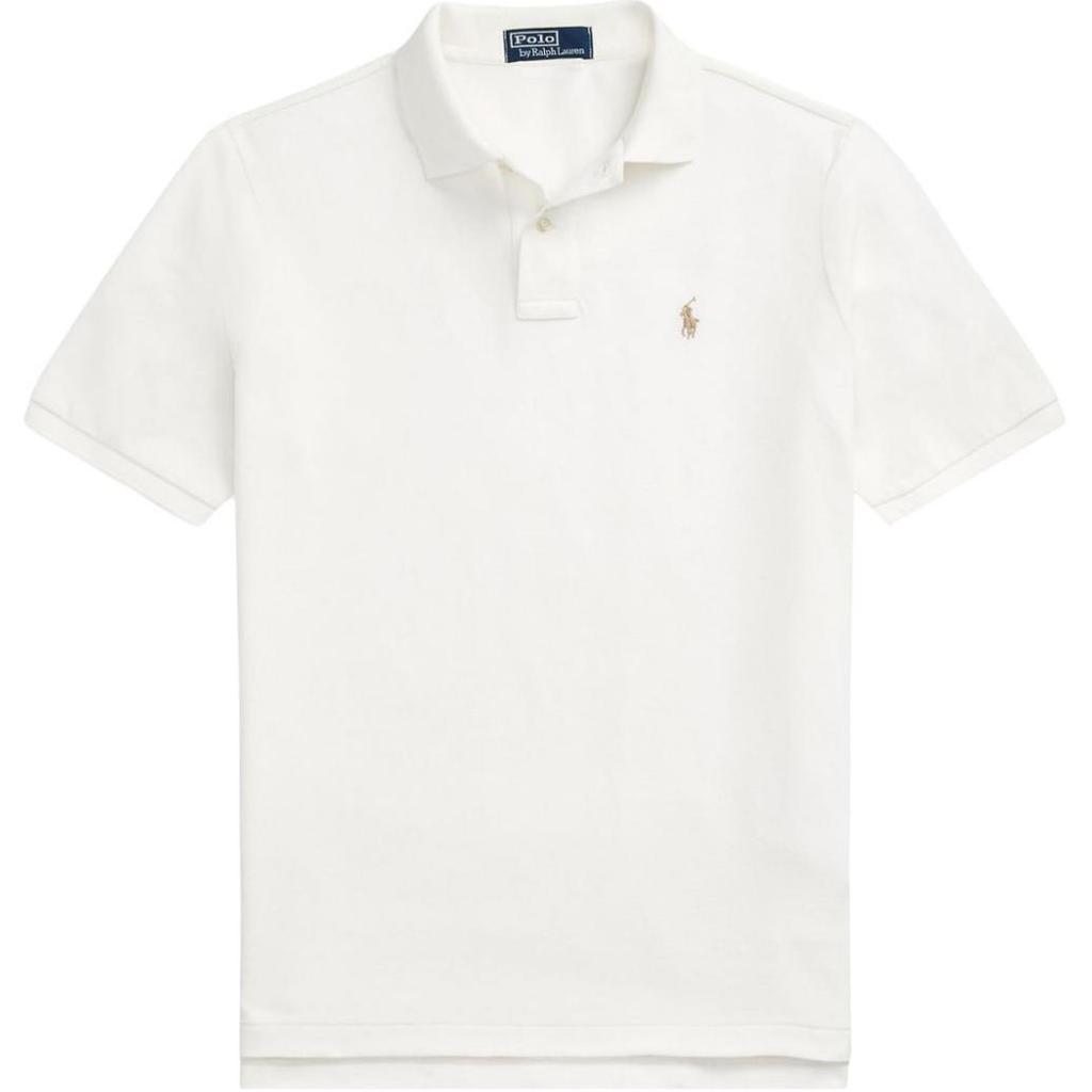 Polo Ralph Lauren Embroidered Button Short Sleeve Polo Shirt Men Tops White 710910898-008