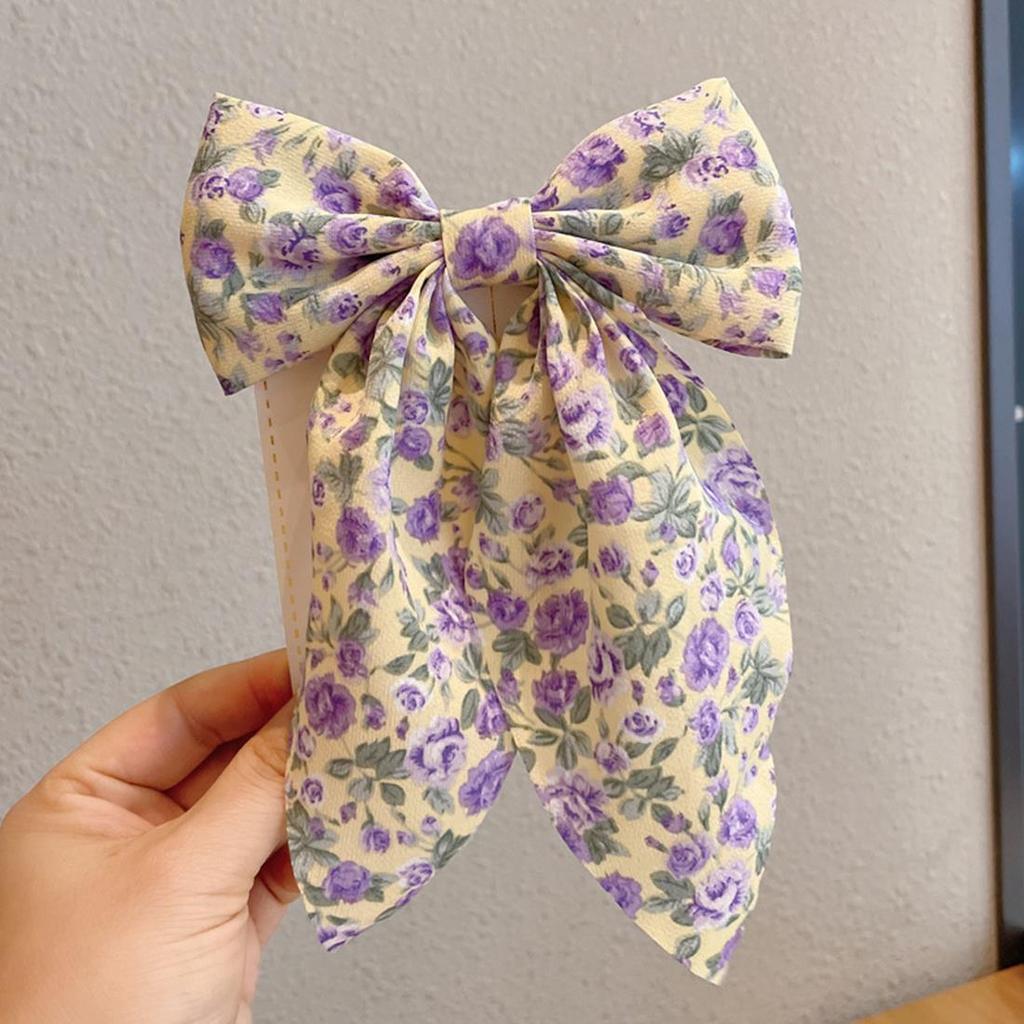Korean Sweet Ribbon Bows Duckbill Clip Hairpin Print Hair Clips For Women Girls Trendy Barrettes Headwear Hair Accessories