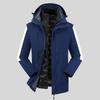 Custom Logo 3-in-1 Windbreaker with Fleece Down, Warm Jacket for Autumn/Winter, Embroidered Workwear.