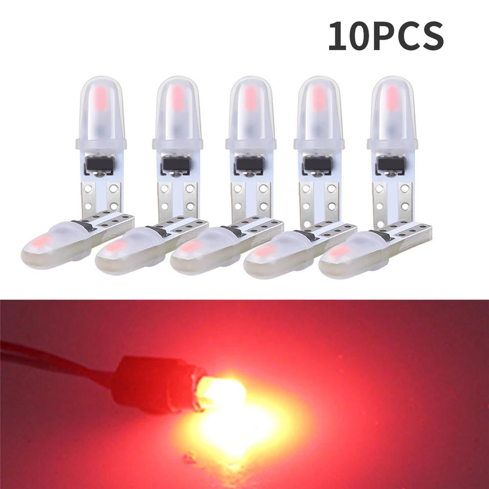 10 Pieces DC12V T5 3014 Auto Car Dashboard Lights 2 Smd Reading Instrument Panel Lamp LED Indicator Wedge Light Bulb Universal