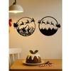 2 PCS Round Metal Wall Plaque Merry Christmas Sign Large Holiday Home Decor