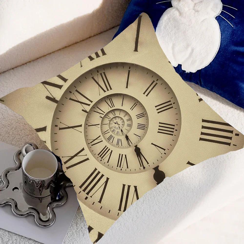 Clockes Pillow Case Pillow Cover Case Square Room Sofa With For Home Use Plush Cute Cushion Cover