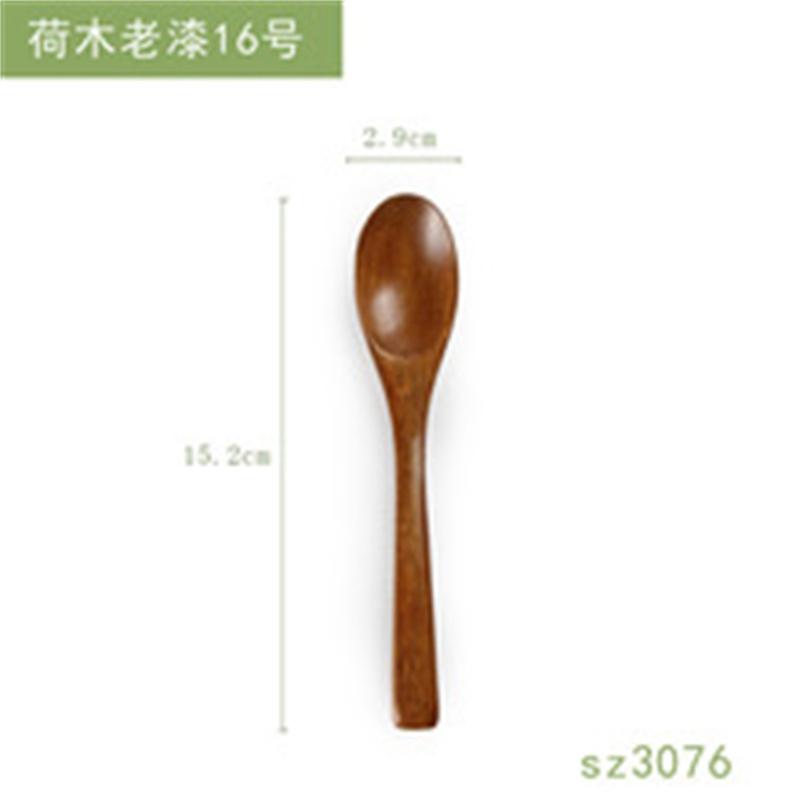 2 piezas de vajilla de madera con letras, al por mayor, cuchara pequeña de madera japonesa, cuchara para miel, cuchara para revolver café, cuchara de madera maciza