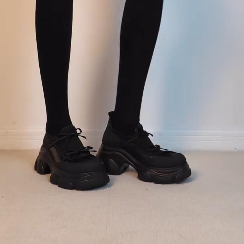 Women Wear Casual Sports Single Shoes with Thick Soles, Round Toes and Thick Heels