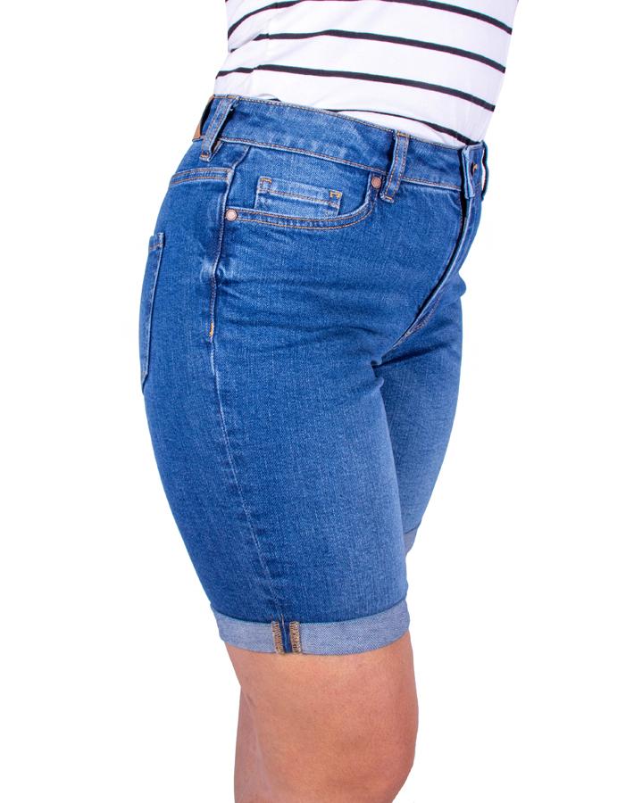 Krótkie Spodenki Jeansowe Damskie Bermudy Przed Kolano Firi Niebieskie 40 L