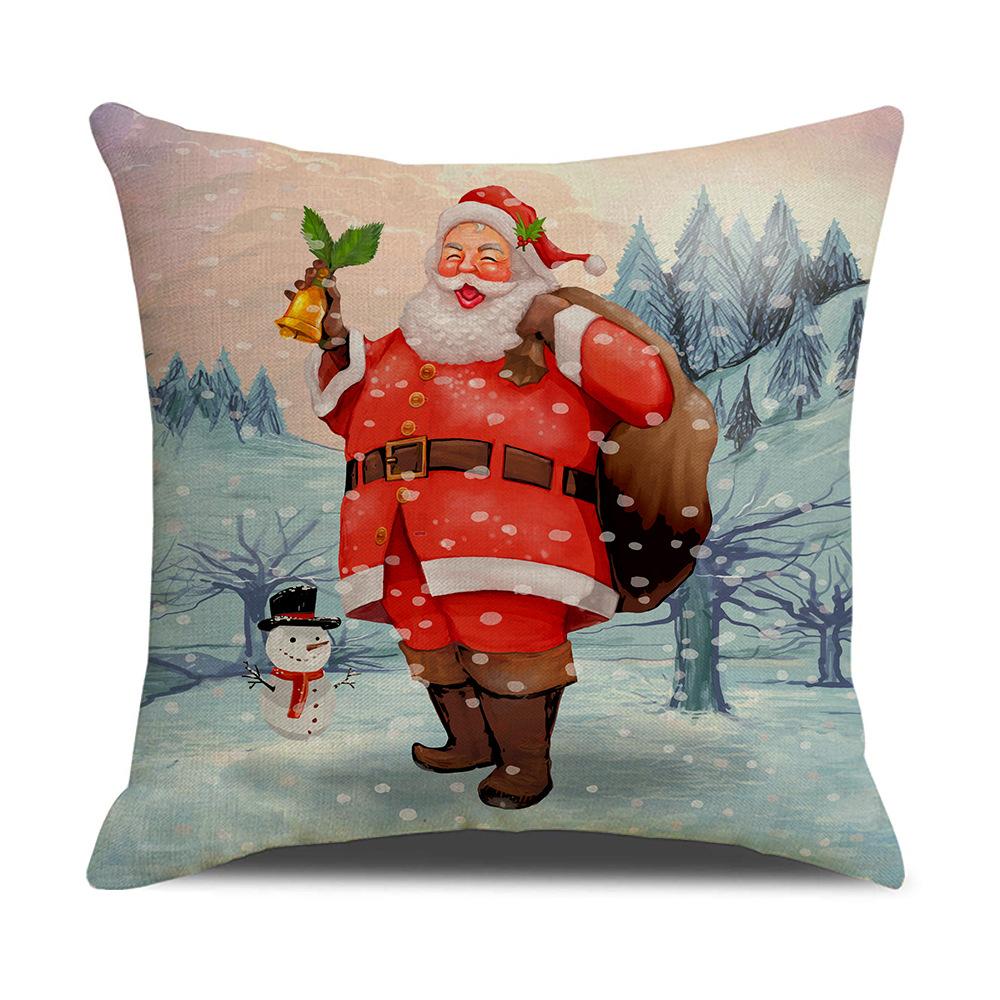 Cartoon Santa Claus Reindeer Series Linen Pillow Cover Nordic Office Sofa Cushion Cover Cushion Cover