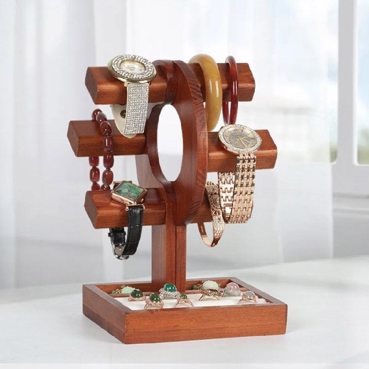 Fashionable Sturdy Wood Display Stand Portable Accessory for Multiple Watches and Bracelets Practical for Retail Use