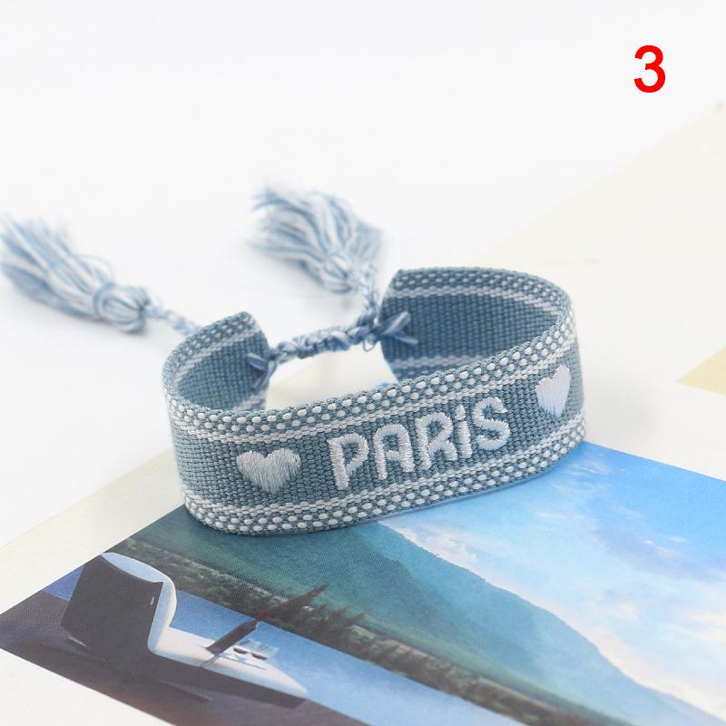 Braccialetto Regolabile Con Nappe E Ricamo 'Forever Love' - Bracciale In Tessuto Con Lettere - Regalo Per Lei Per San Valentino O Compleanno