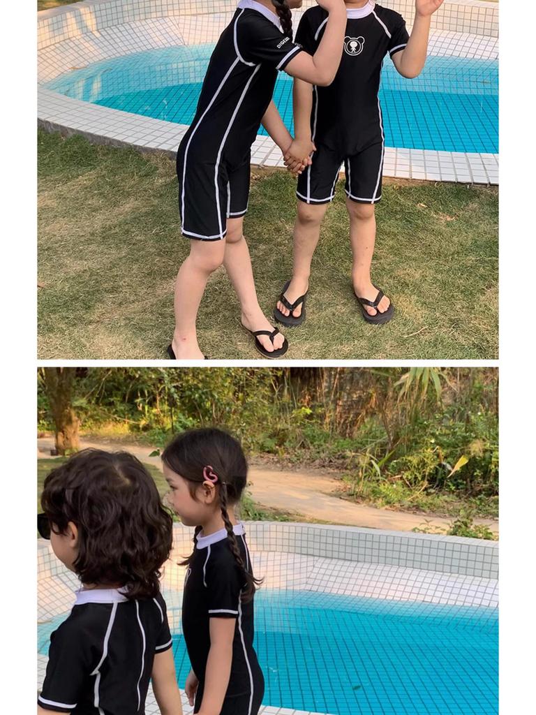 Boys' and Girls' Quick-Dry Sunscreen One-Piece Swimsuit 2025 - Professional Training Swimwear for Kids