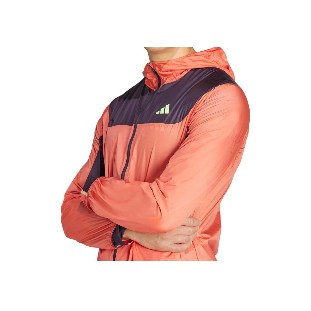 Adidas Ekiden Running Jacket With Letter Print And Color Blocking Men Jacket Light-Red IU0688