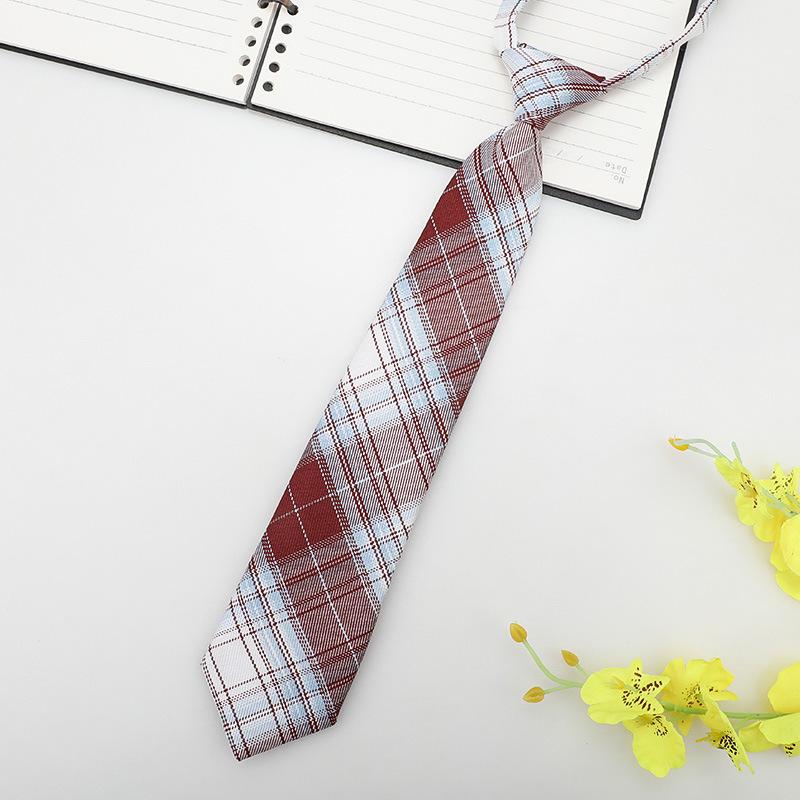 Jk Small Tie Female College Style Lazy Japanese Plaid Uniform Shirt Tie Student Ins Men'S And Women'S Short Styles Free Of Charge