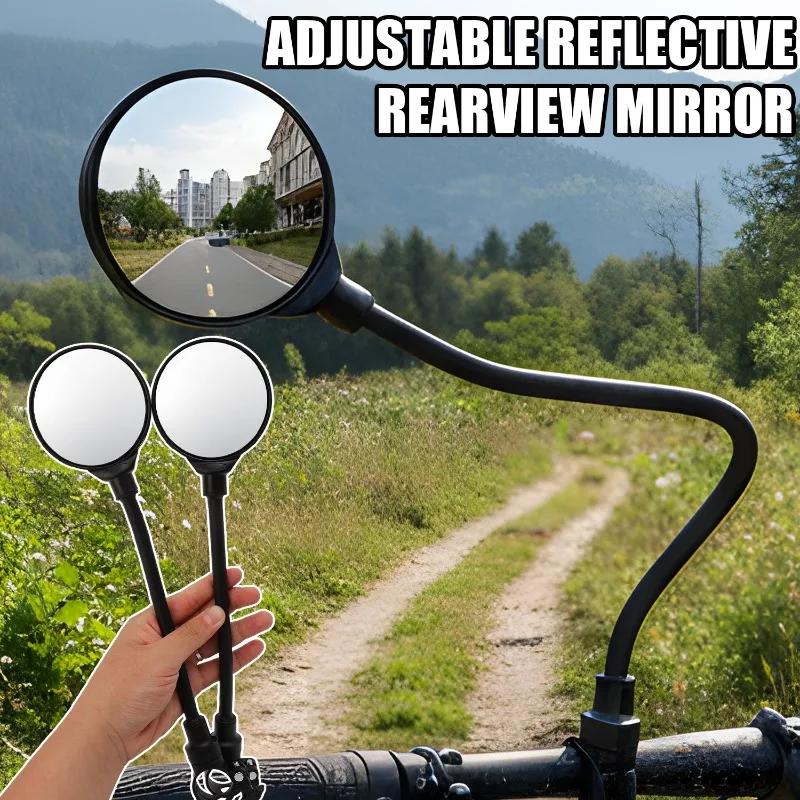 1/2PCS 360 Rotatable Adjustable Rearview Mirror Motorcycle Bendable Hose Mountain Road Bike Rearview Handlebar Grips Mirrors
