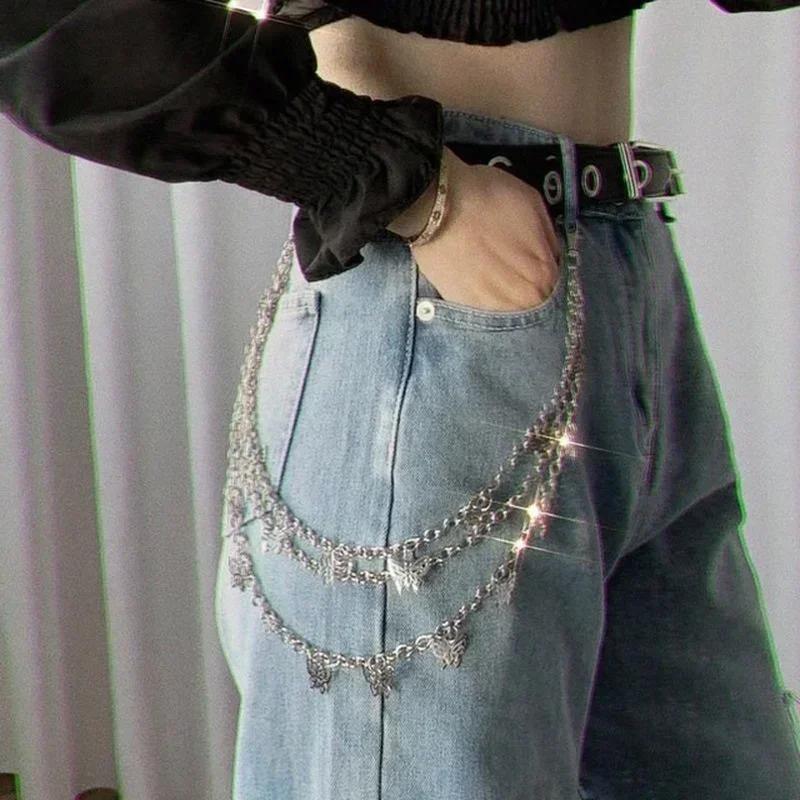 Punk Stil Mode Straße Schmetterling Gürtel Hüftkette Hose Mehrlagig Hip Hop Häkelhose Hose Accessoires Kreative Geschenke
