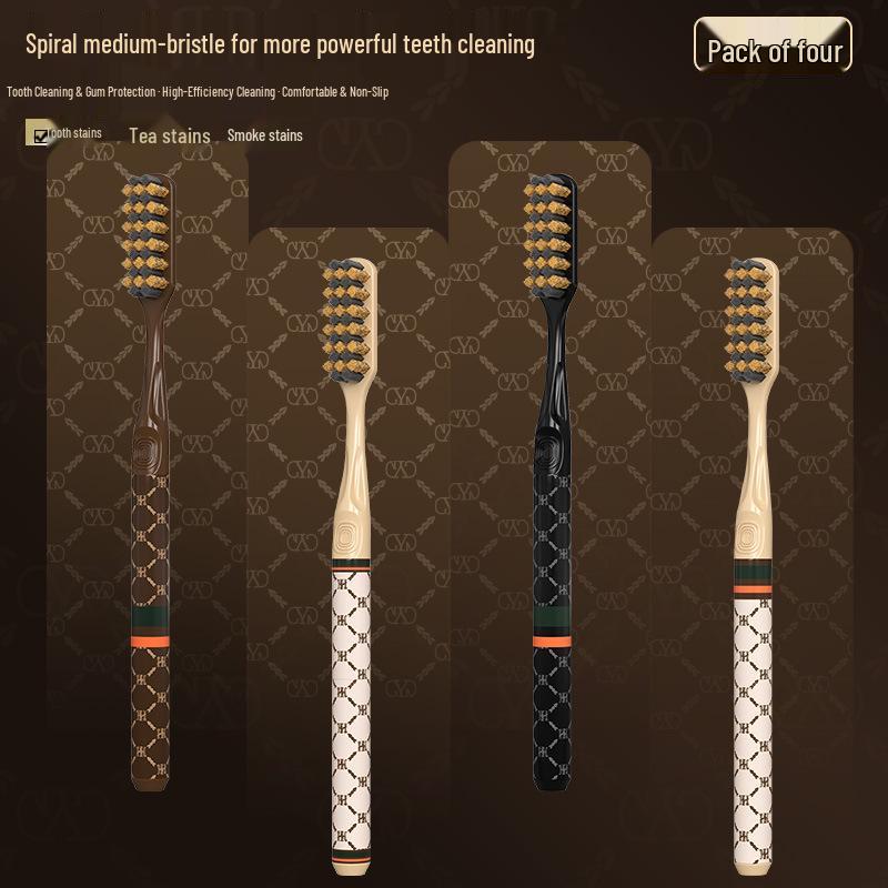 GYN 4-Piece Light Luxury Medium Bristle Home Toothbrush Set