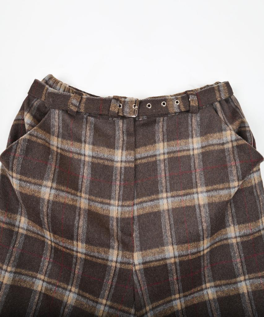 KATHARSIS Belted Bermuda Shorts Brown Check One Size