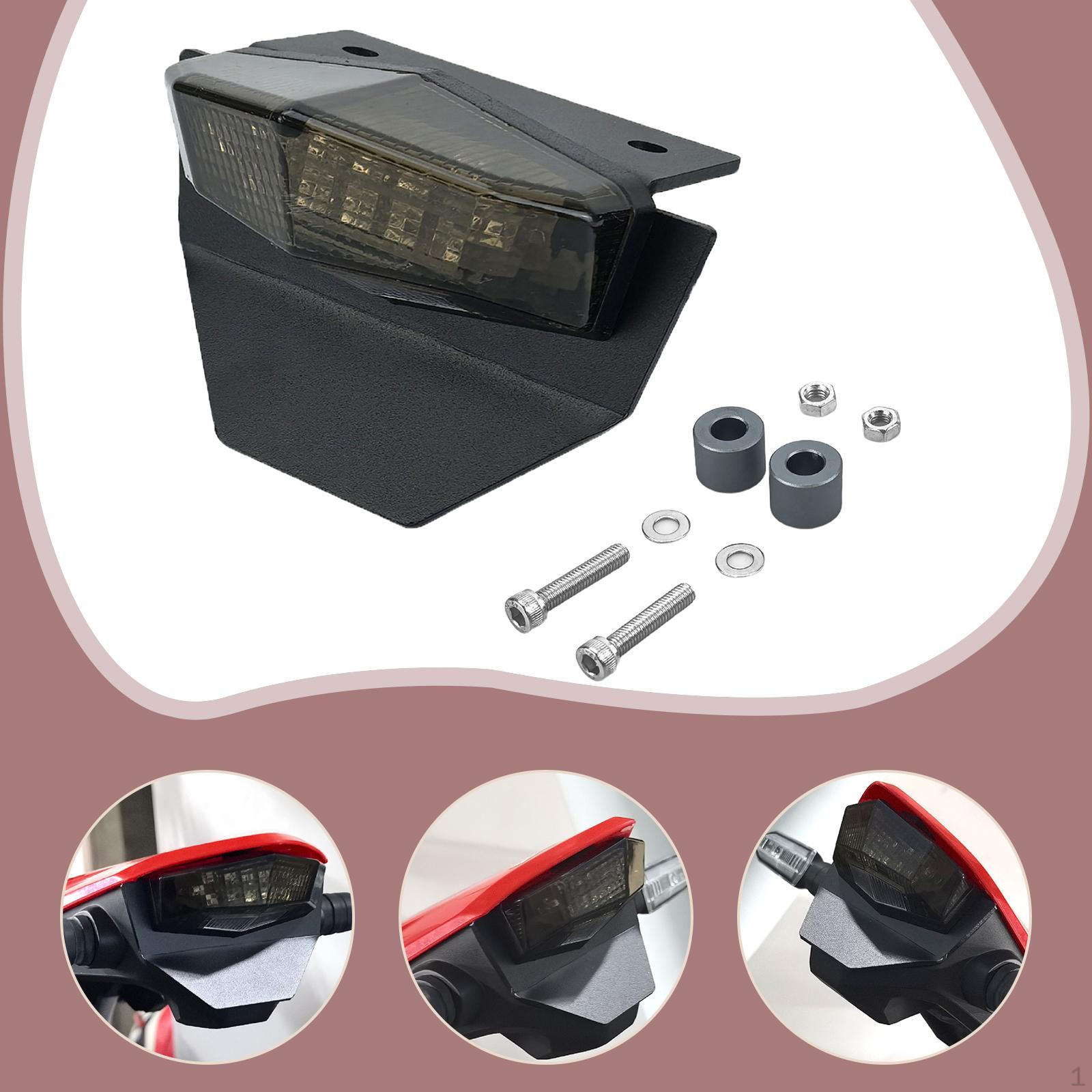 

LED Tail Lamp, Motorcycle Turn Indicator, Replacement Stainless Steel Rear Indicator Lamp for чорний