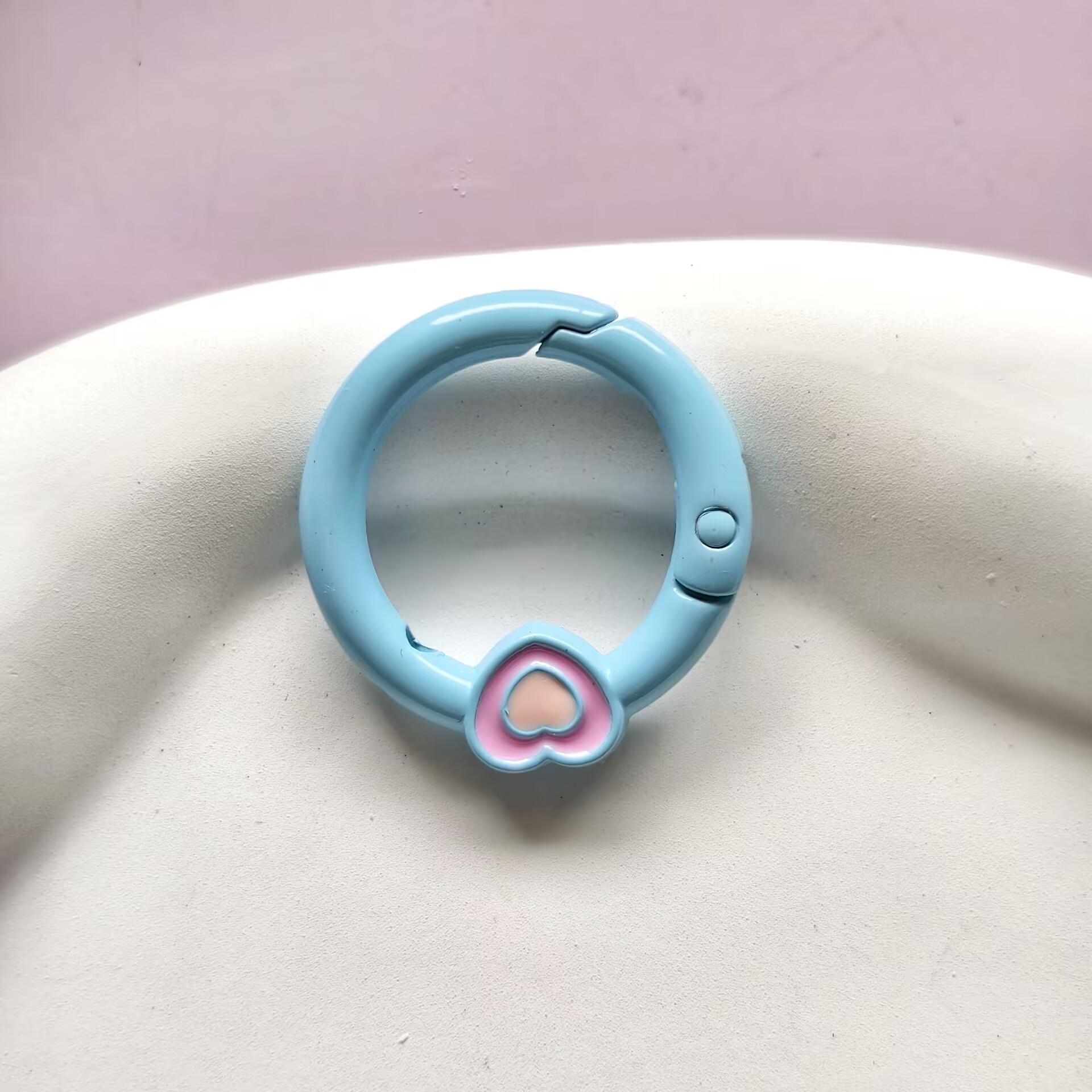 Candy Color Heart-Shaped Drip Oil Coil Spring Clasp Keychain DIY Accessory