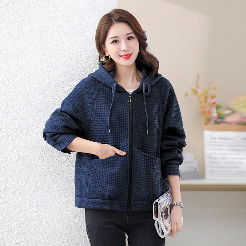 Coat for Women Casual Thickened Cardigan Double Layer Padded Windbreaker Hooded Women Jacket