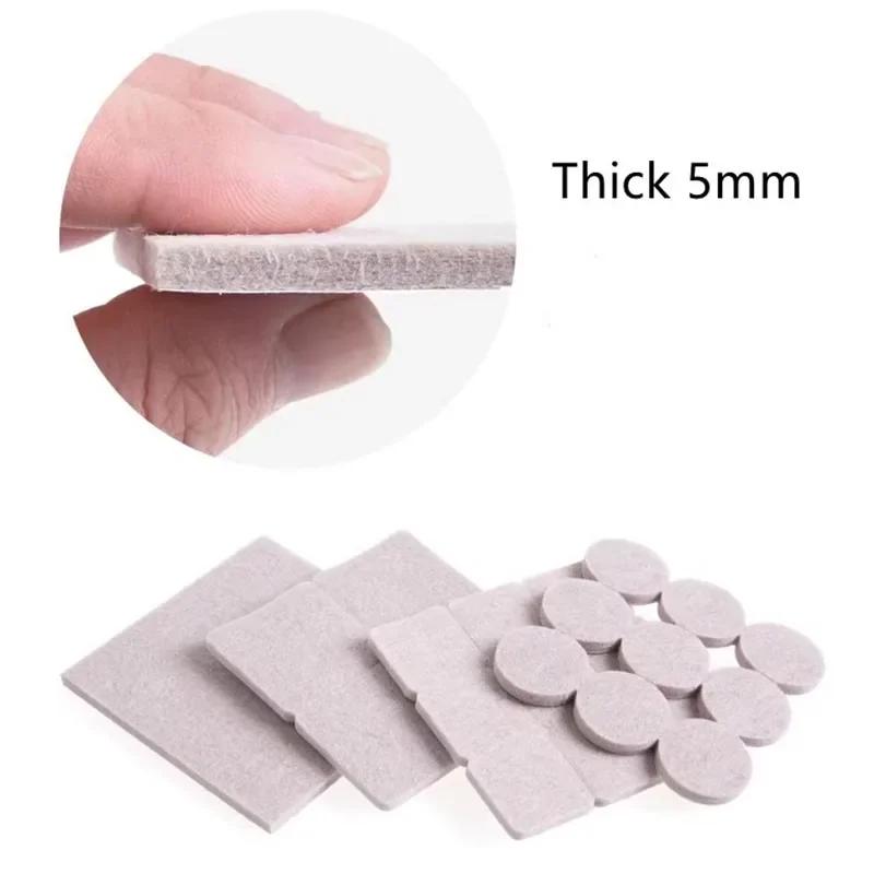Thickening Felt Chair Leg Pads 5mm Self Adhesive Furniture Chair Table Leg Pads Wood Floor Protectors Felt Anti-Slip Pads