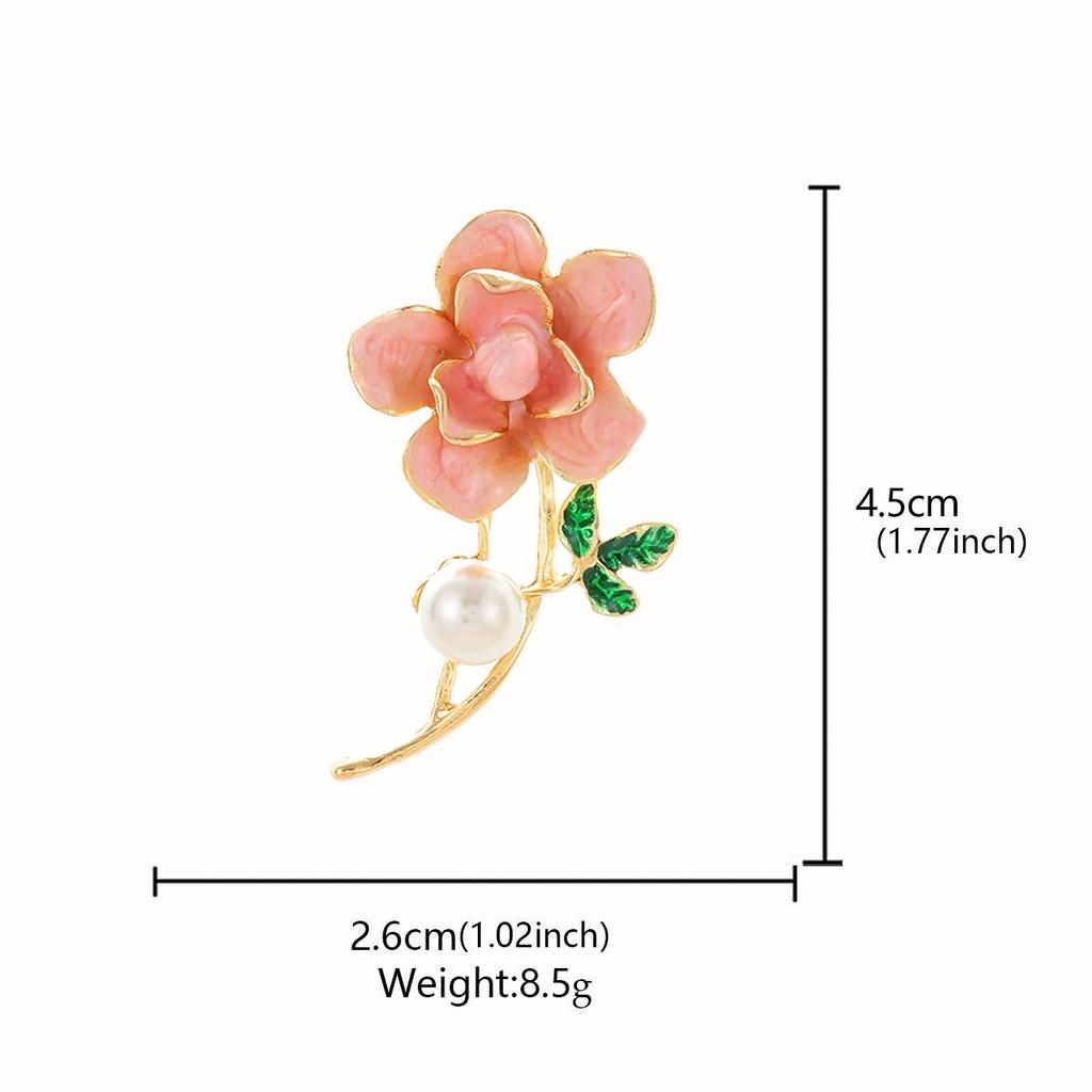 2024 Qixi Valentinstag Rosen Strass Brosche: Emaille Anstecknadel & Kleidungsschmuck-Accessoire