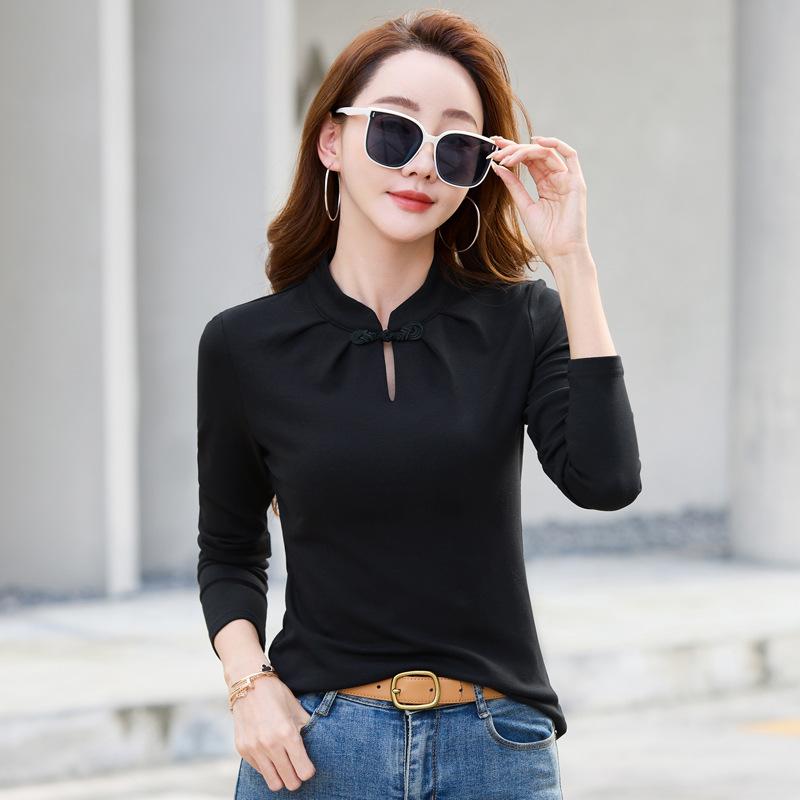 Frühling und Herbst Damenbluse mit Fliege, elegant, halbhoher Ausschnitt, lässig, modisch, temperamentvoll, langärmeliges Blusenhemd