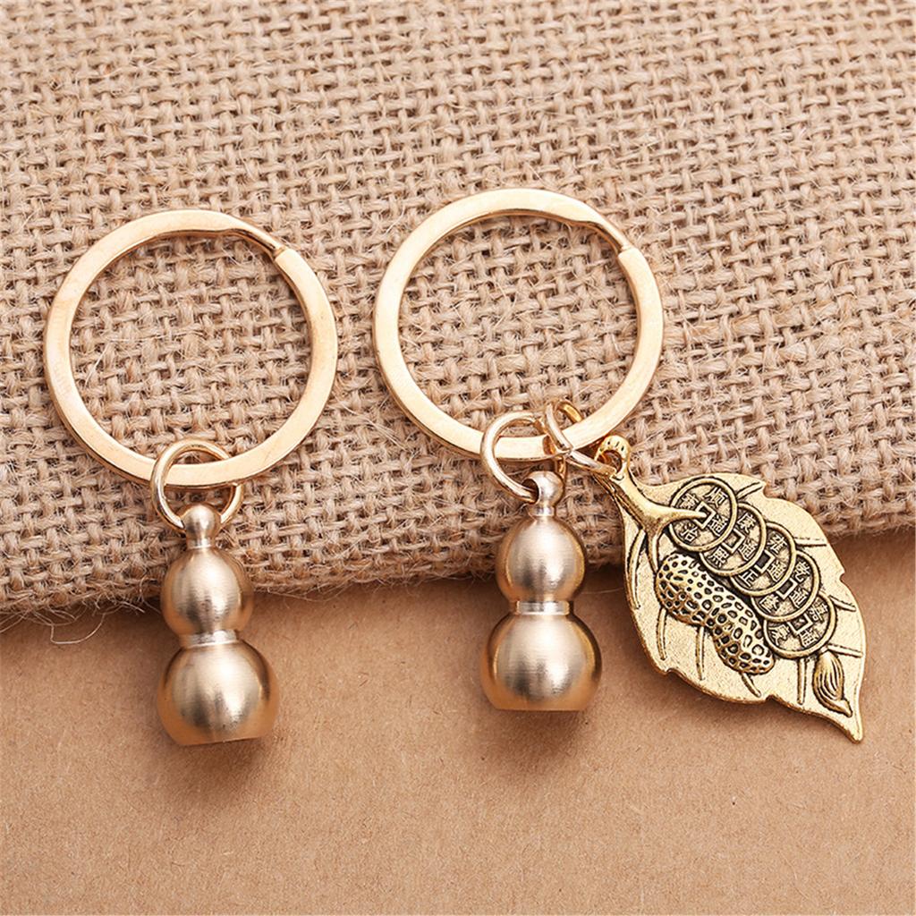 Hollow Designs Brass Gourd Keyring Offering Durability And Styles Portable for Personalize Accessories Enthusiasts