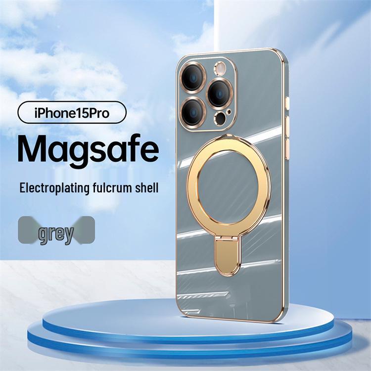 iPhone 17 Pivot Magnetic Case: Electroplated Solid Color, Full Coverage Anti-Fall Protective Case for Apple 16E/15 Pro.